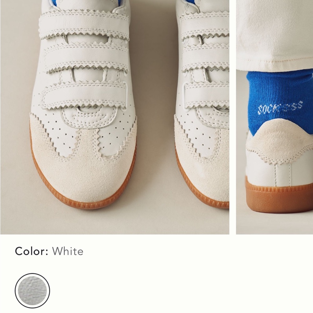 Elegant White Velcro Women's Sneakers